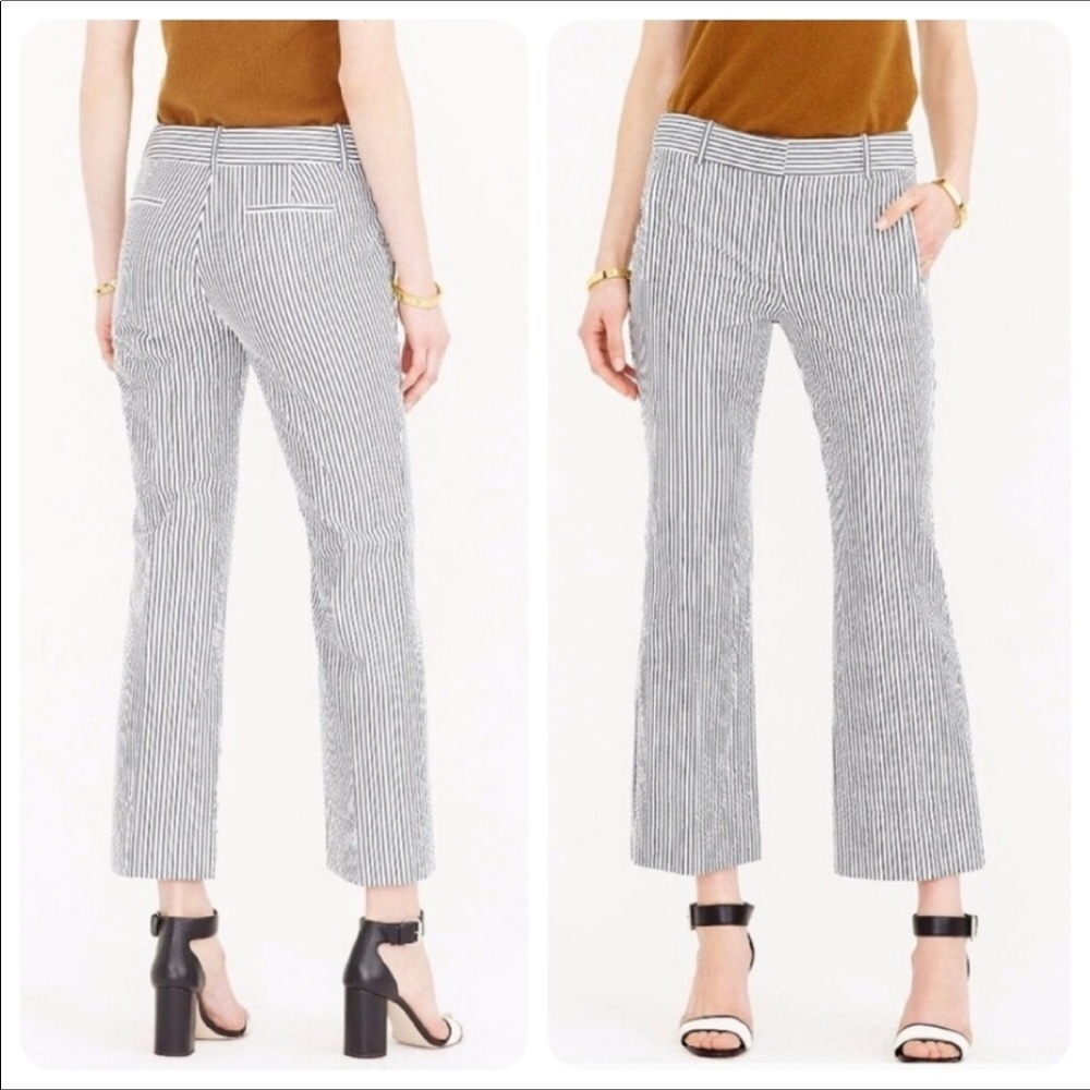 ❤️J Crew Teddy Capri pant in seersucker Size 4